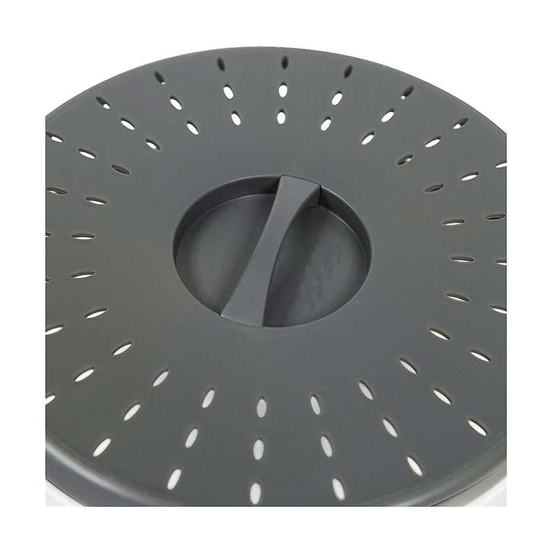 Vented Collapsible Medium Cover (charcoal) - Splatter Guard & Colander Kitchen Gadget for Food & Me