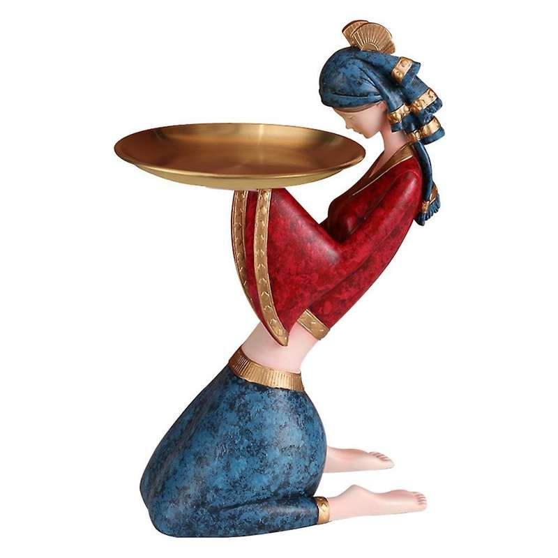 Victoria Girl Doll Storage Tray Plate Decoration Home Decoration Desktop Resin Art Sculpture Statue