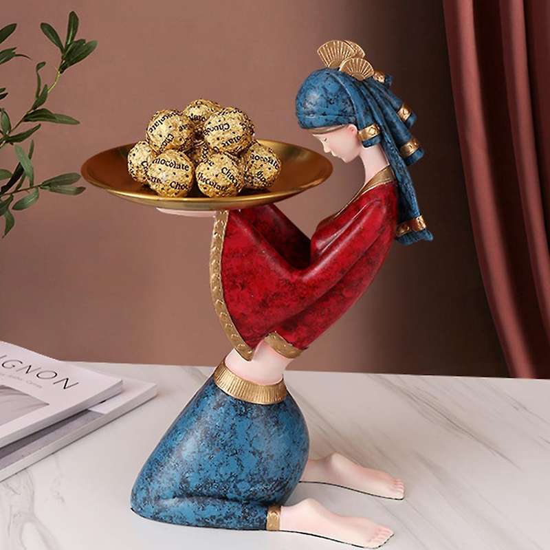 Victoria Girl Doll Storage Tray Plate Decoration Home Decoration Desktop Resin Art Sculpture Statue