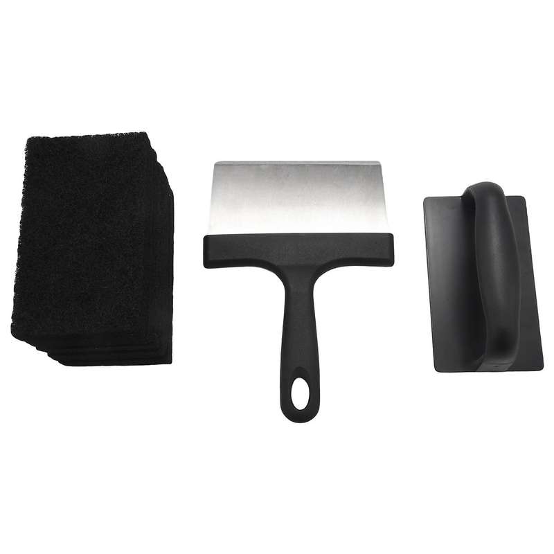 Versatility Griddle Cleaning Kit Cleaner Tool Set for Hot Or Cold Surfaces Scraper Cleaning Brushes