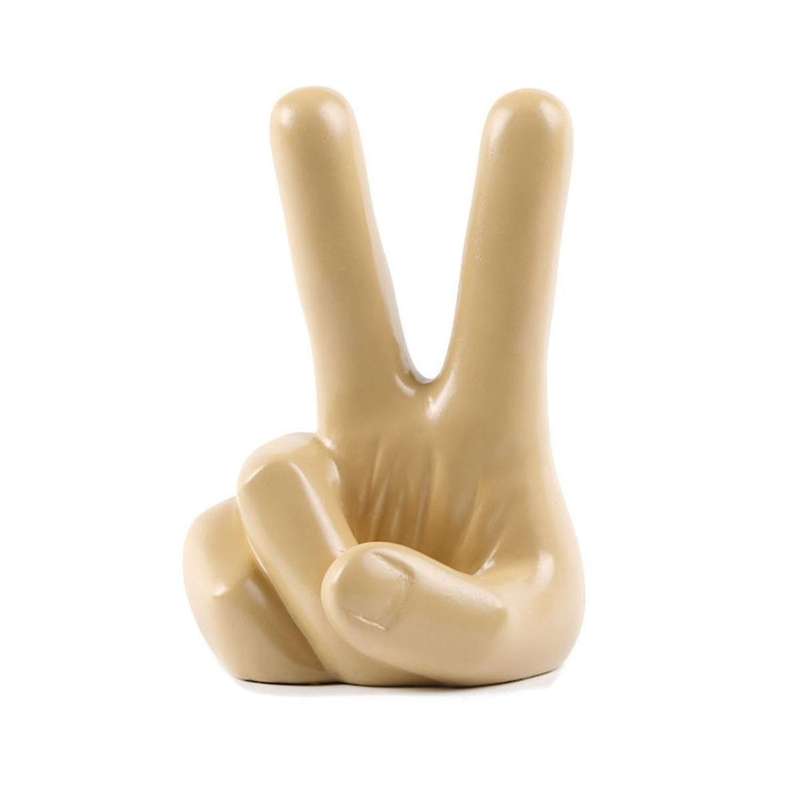 Victory Gesture Statue Finger Gesture Sculpture, Thumbs Finger Model for Office Desktop Bookcase Orn