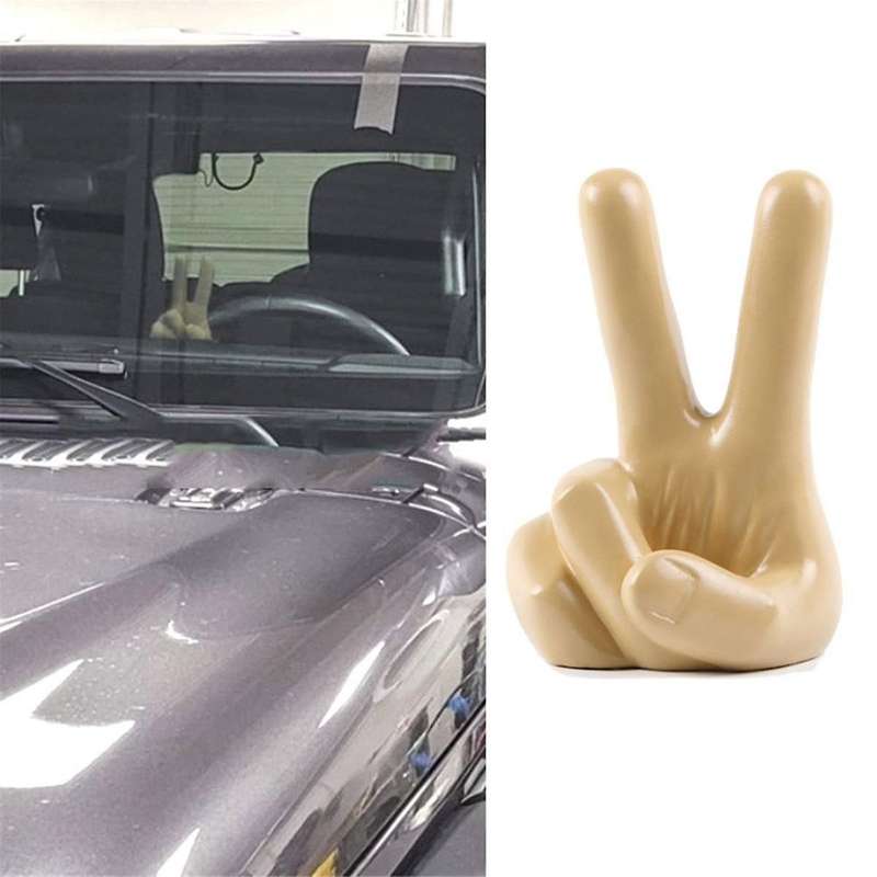 Victory Gesture Statue Finger Gesture Sculpture, Thumbs Finger Model for Office Desktop Bookcase Orn