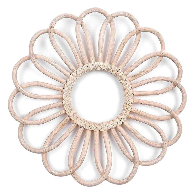 Vintage Round Decorative Wall Mirror Frame Bohemian Chic Wall Hanging Mirror Rattan Frame