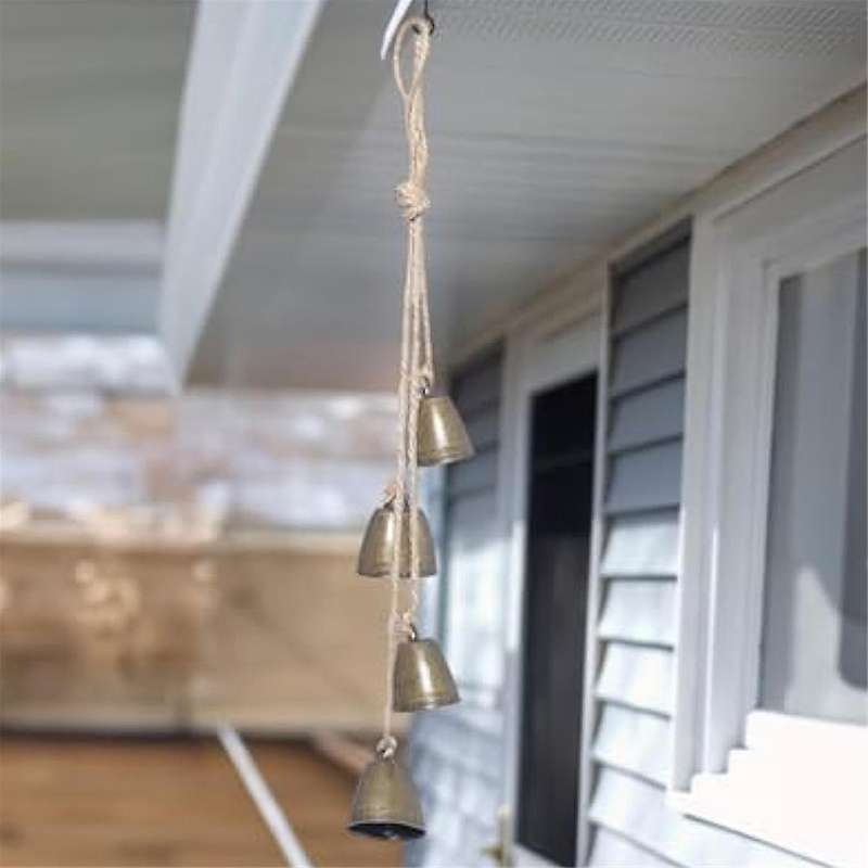 Vintage Handmade Brass Bell with Lanyard, Perfect for Door, Living Room, Garden and Wall Decoration