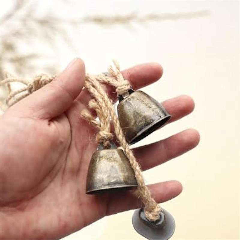 Vintage Handmade Brass Bell with Lanyard, Perfect for Door, Living Room, Garden and Wall Decoration
