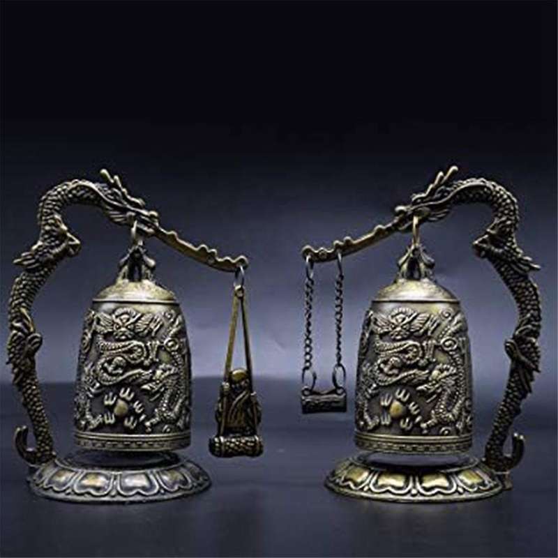 Vintage Small Dragon Bell Collectibles Ornaments, Good Lucky Bell, Meditation Home Office Decor