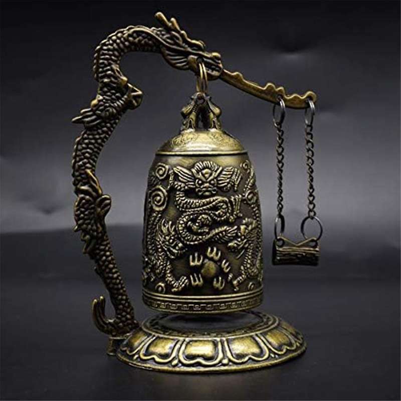 Vintage Small Dragon Bell Collectibles Ornaments, Good Lucky Bell, Meditation Home Office Decor