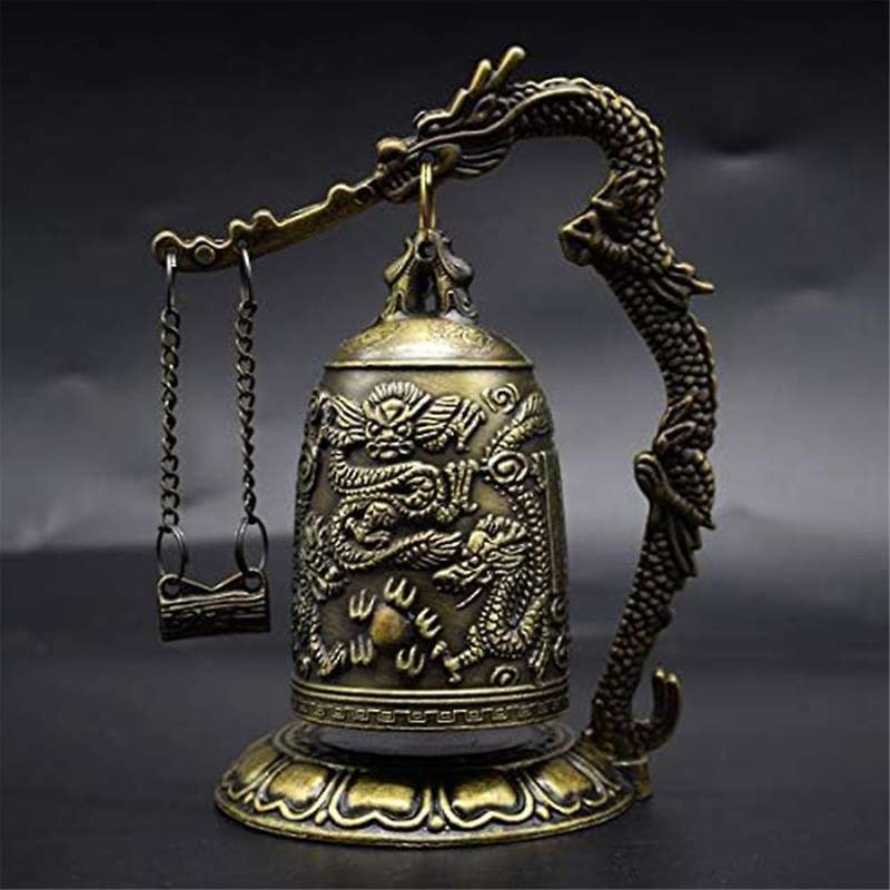 Vintage Small Dragon Bell Collectibles Ornaments, Good Lucky Bell, Meditation Home Office Decor