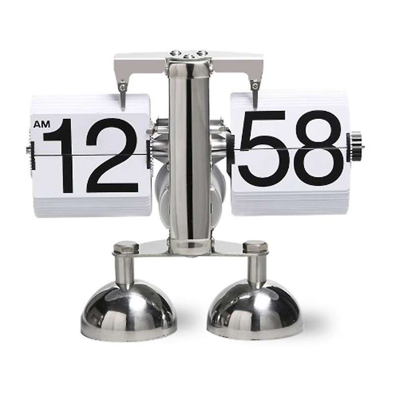 Vintage Table Clock Automatic Page Turning Clock Double Foot Small Scales Flip Desk Clock Home/offi