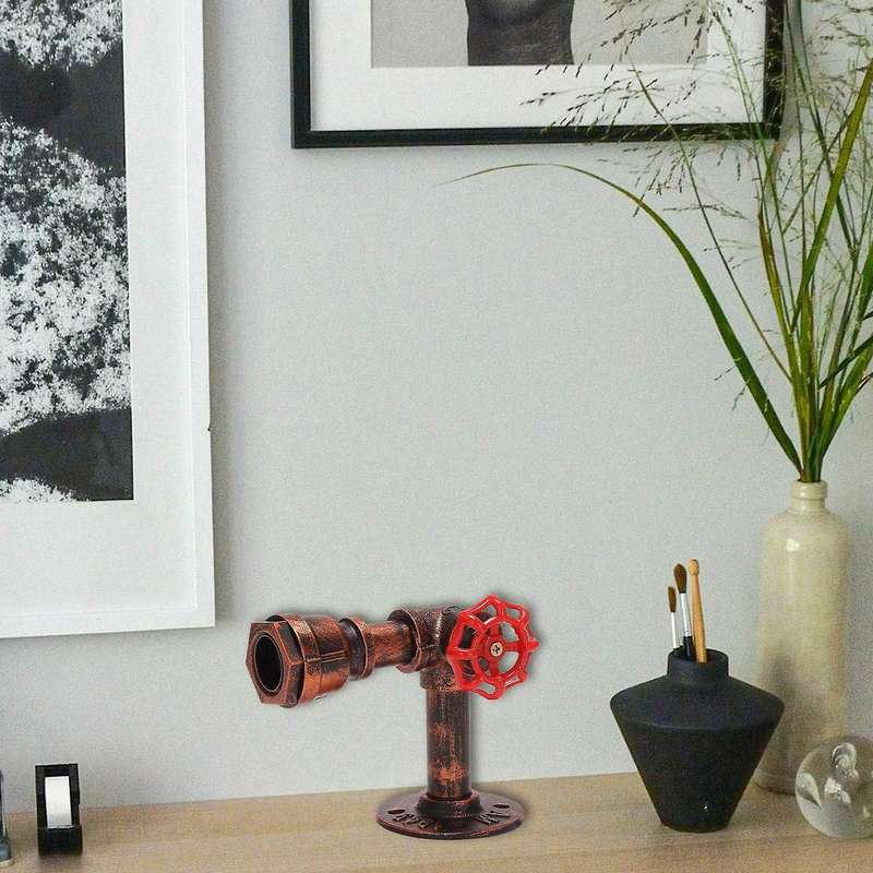 Vintage Water Pipe Wall Lamp Faucet Shape Punk Loft Industrial Iron Rust Retro Home Bar Decors Red
