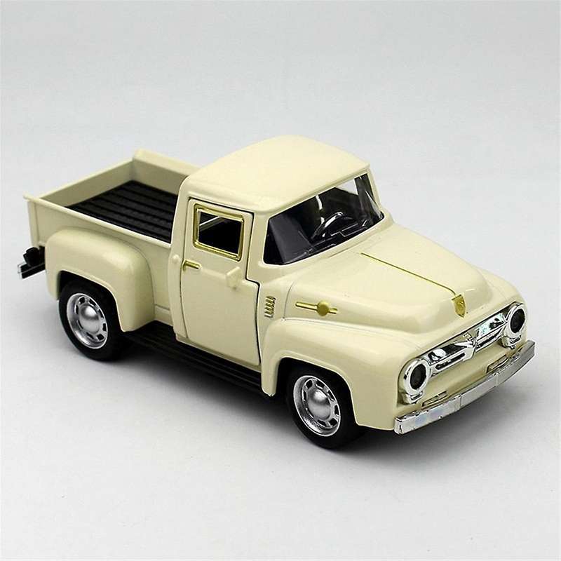 Vintage Truck Dcor, Farmhouse Car with Light Tiered Tray, Cute Metal Car Gift Pickup Truck Model F