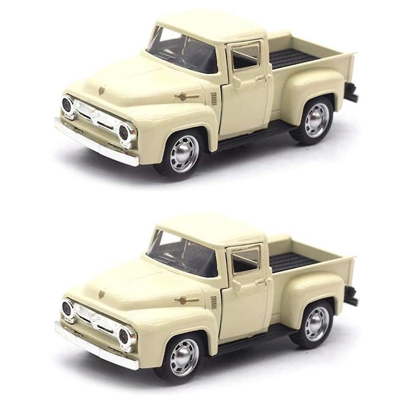 Vintage Truck Dcor, Farmhouse Car with Light Tiered Tray, Cute Metal Car Gift Pickup Truck Model F