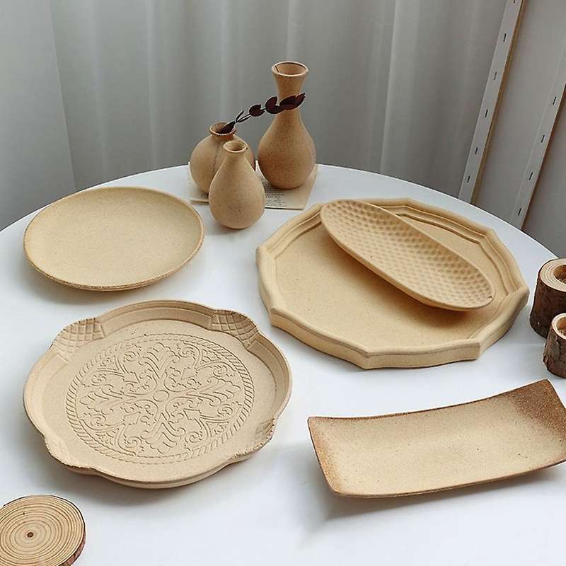 Vintage Wooden Tray, Storage Tray, Aromatherapy Tray, Homestay Decoration Props (Ellipse Tray)