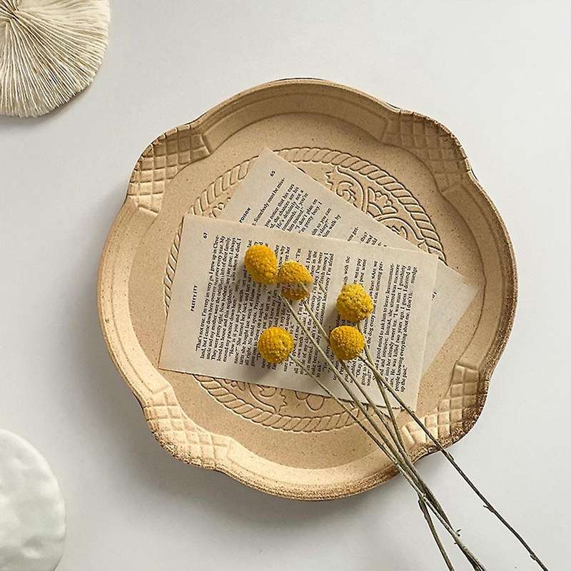 Vintage Wooden Tray, Storage Tray, Aromatherapy Tray, Homestay Decoration Props (Ellipse Tray)