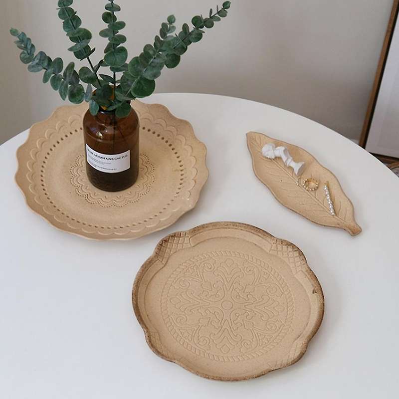 Vintage Wooden Tray, Storage Tray, Aromatherapy Tray, Homestay Decoration Props (Ellipse Tray)