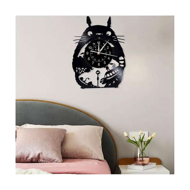 Vinyl Record Wall Clock Digital Display Wall Clock Living Room Decorative Wall Clock Gift for Animat