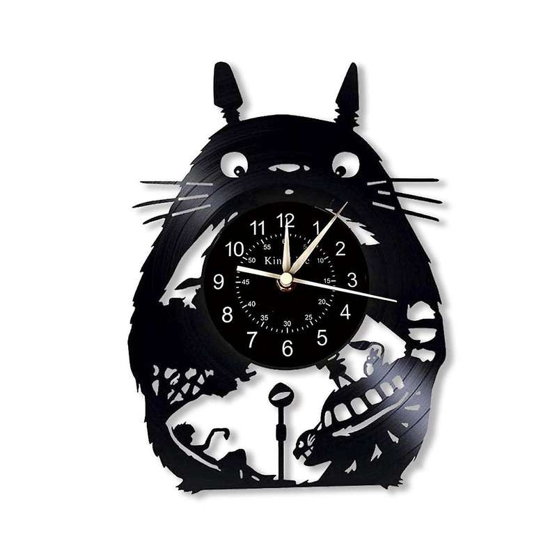 Vinyl Record Wall Clock Digital Display Wall Clock Living Room Decorative Wall Clock Gift for Animat