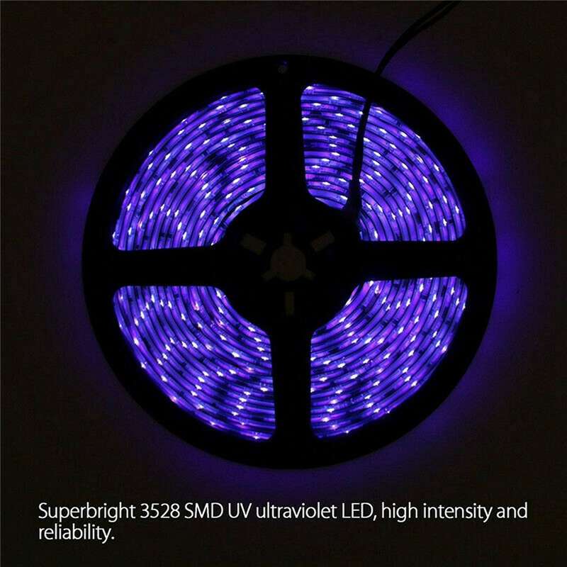 20w Led Uv Light Strip Flexible Purple 16.5ft Blacklight 5m 300leds