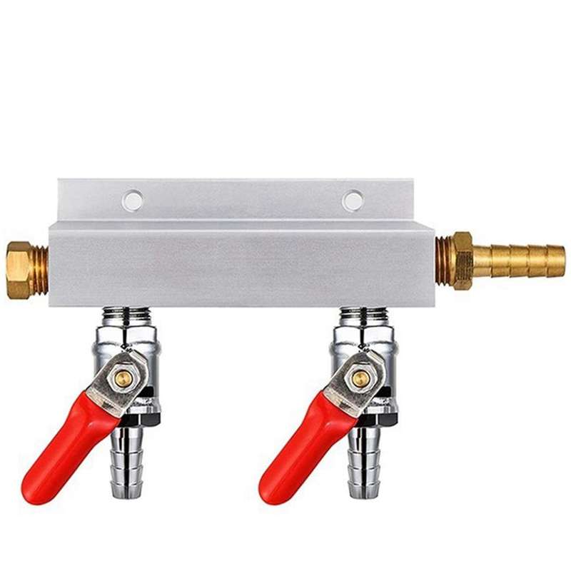 2-way Co2 Air Distribution Manifold Beer Barrel with Check Valve