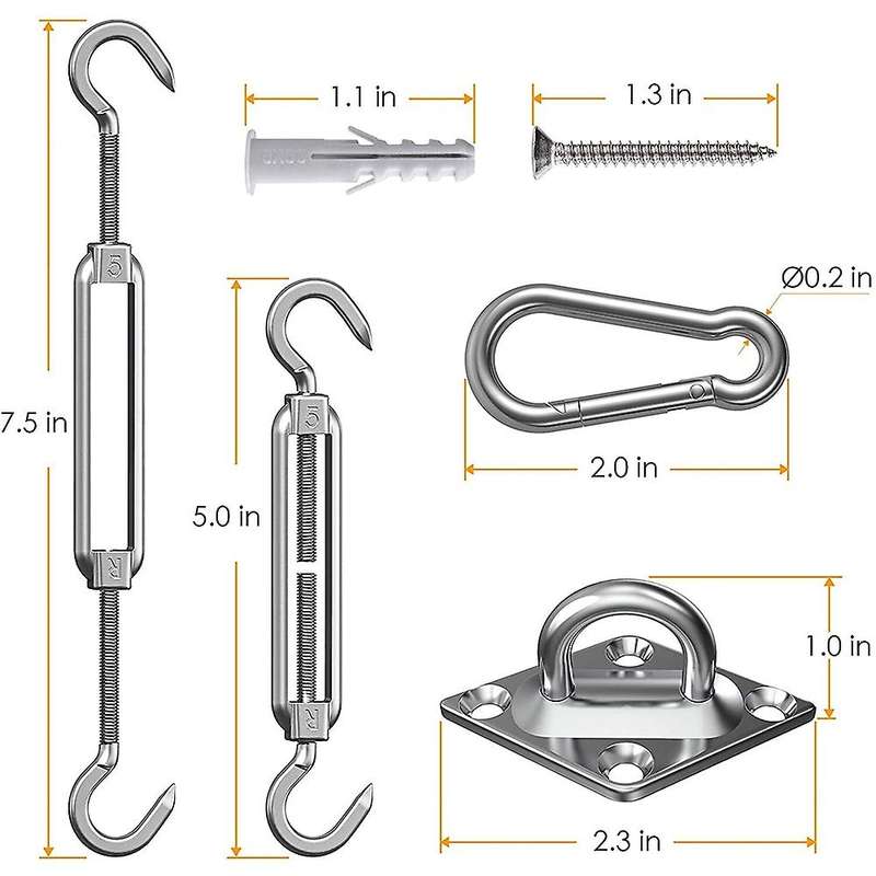 80pcs Sun Shade Sail Hardware Kit 5 Inch for Sun Shade Sail
