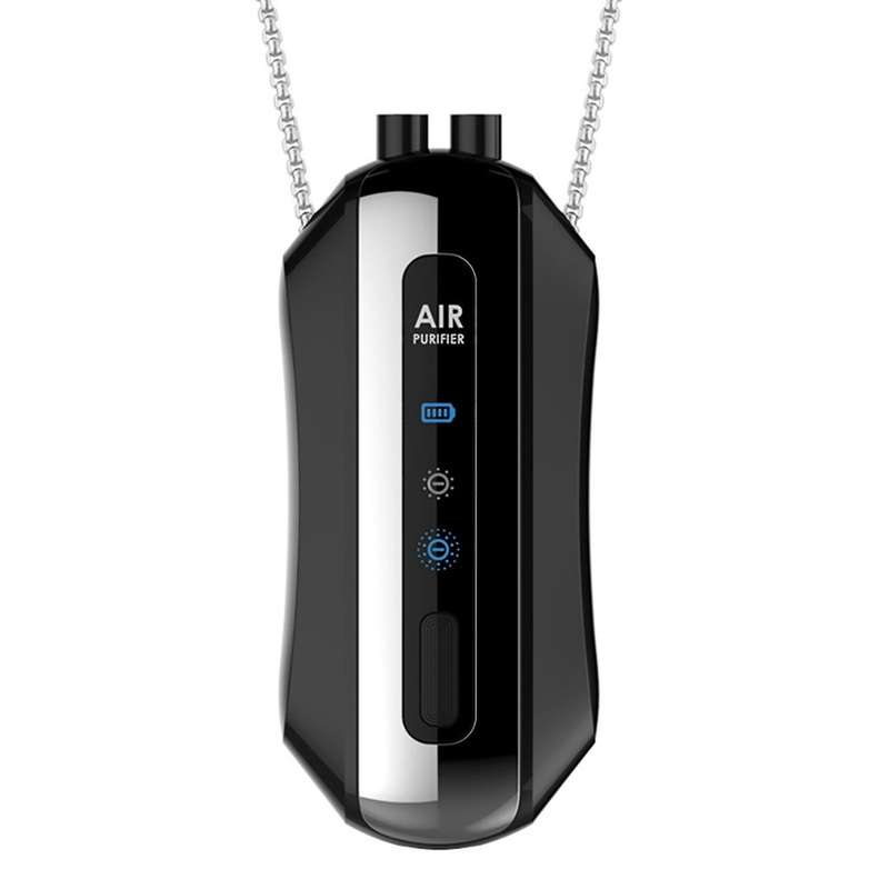 Wearable Portable 700mah Hanging Neck Air Purifier Black (necklace)