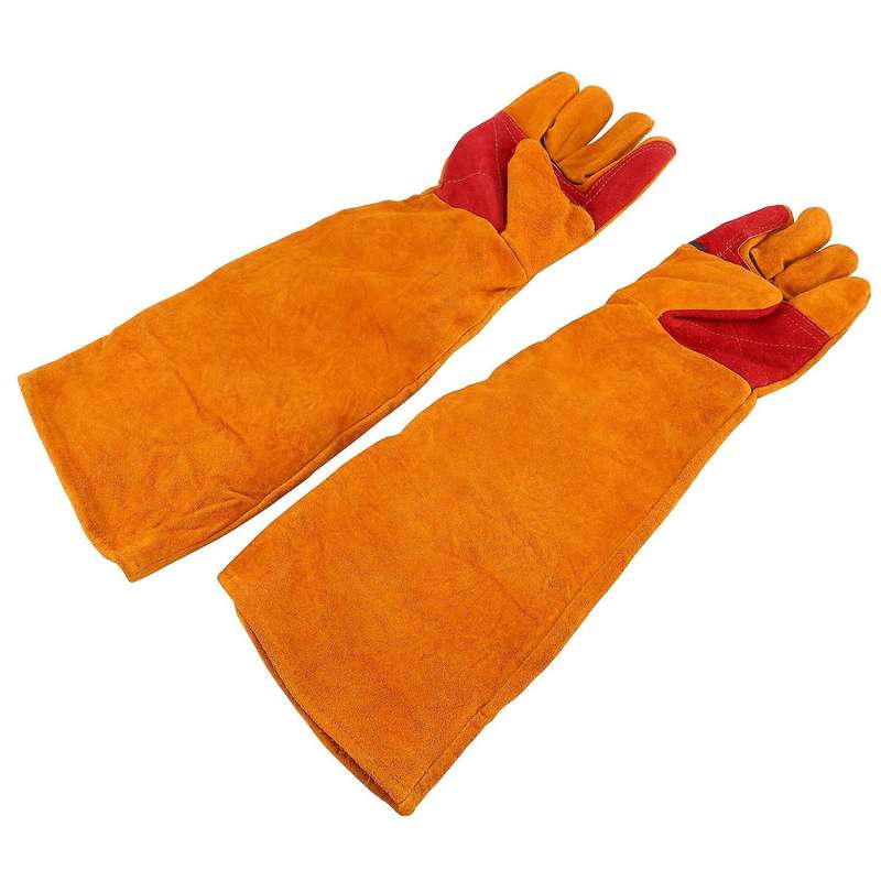 60cm Long Sleeves Welding Gloves Heat Resistant Stove Fire Bbq