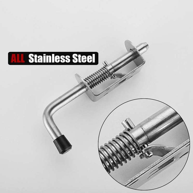 2pcs 5 Inch Stainless Steel Spring Loaded Latch Pin Barrel Bolt 2mm