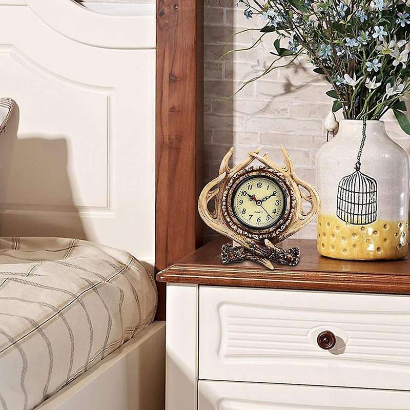 Table Decor Desk Clock Non Ticking Quartz Clock for Home Living Room