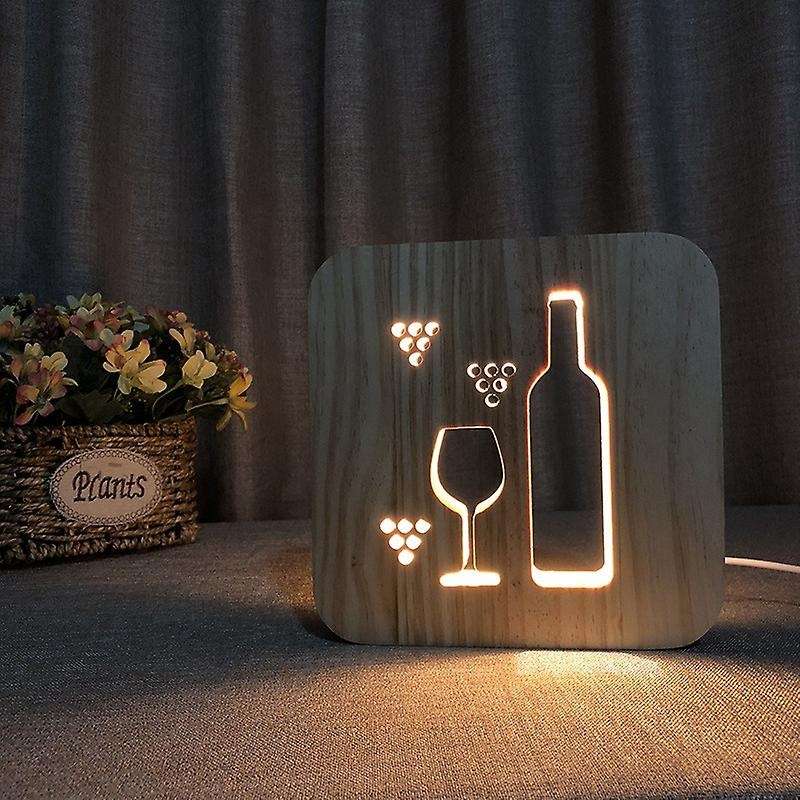 Reactive Led Wood Night Light A Cup Of Coffee Tea Style Fashion