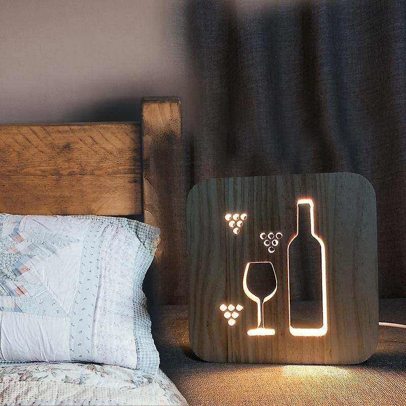 Reactive Led Wood Night Light A Cup Of Coffee Tea Style Fashion
