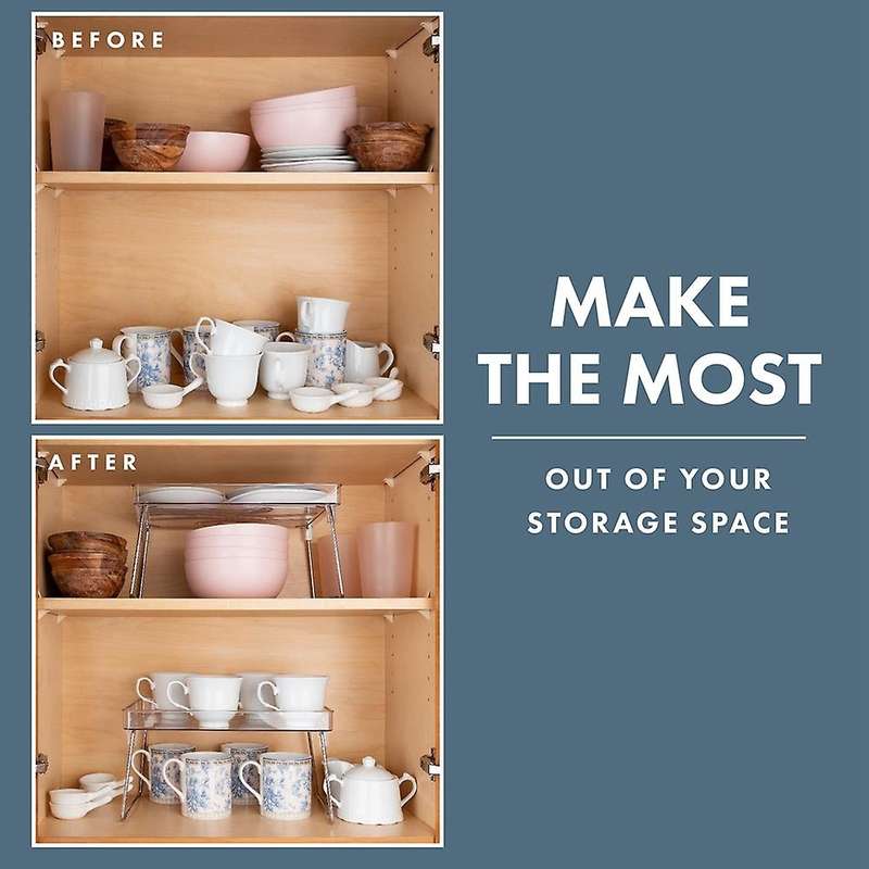 Clear Stackable Shelf, Kitchen Counter and Cabinet Shelves,shelf Rack