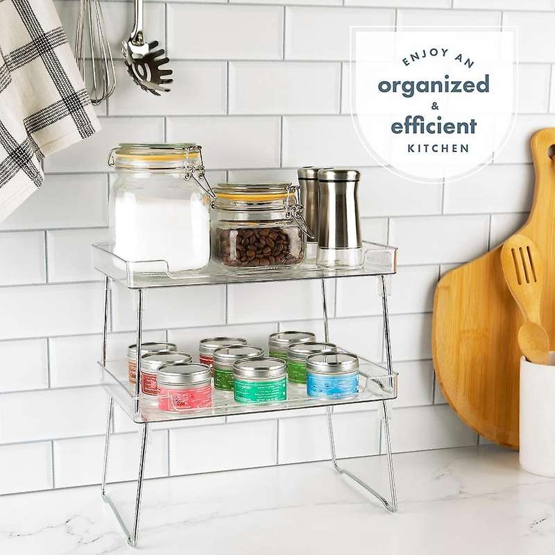 Clear Stackable Shelf, Kitchen Counter and Cabinet Shelves,shelf Rack
