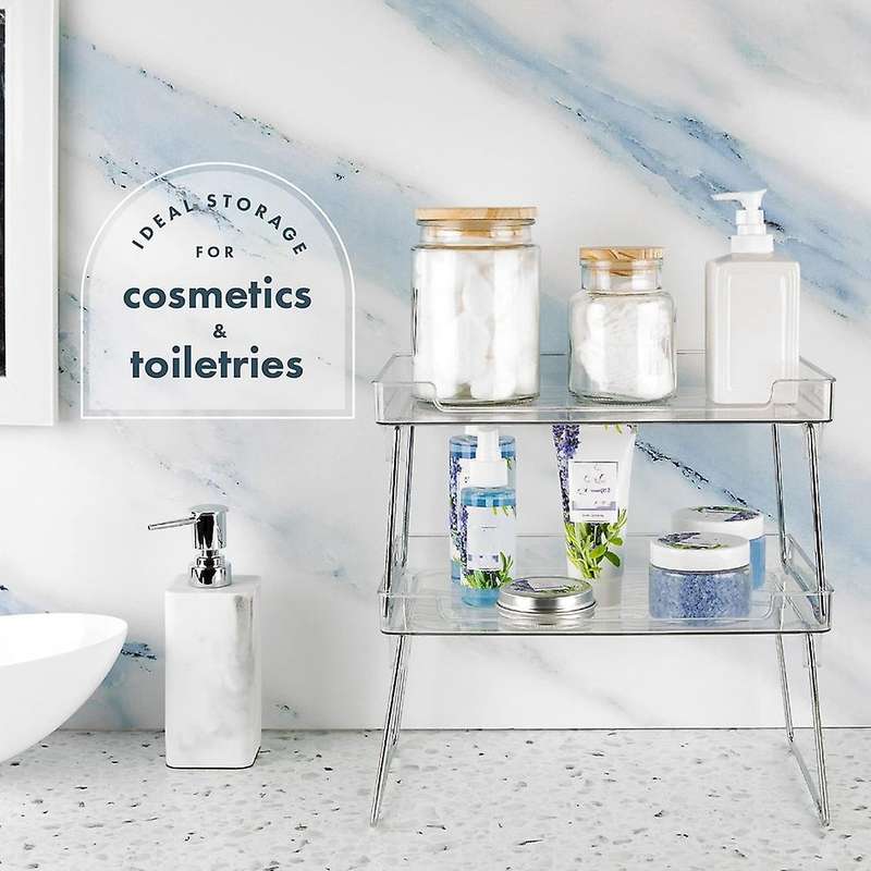 Clear Stackable Shelf, Kitchen Counter and Cabinet Shelves,shelf Rack