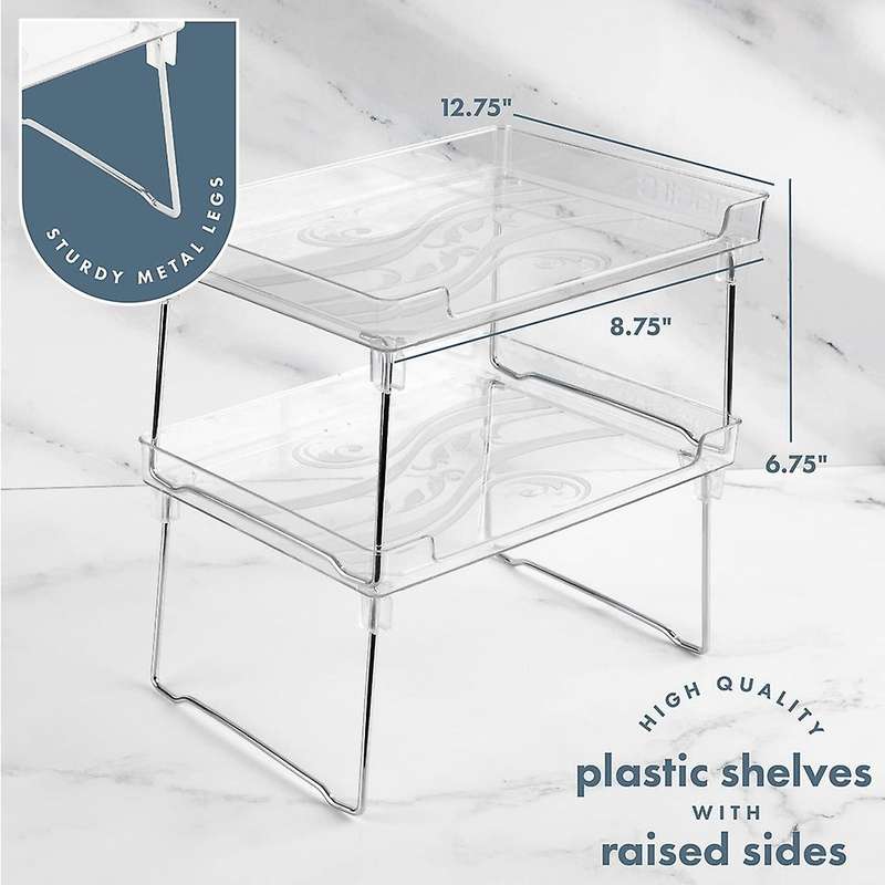 Clear Stackable Shelf, Kitchen Counter and Cabinet Shelves,shelf Rack