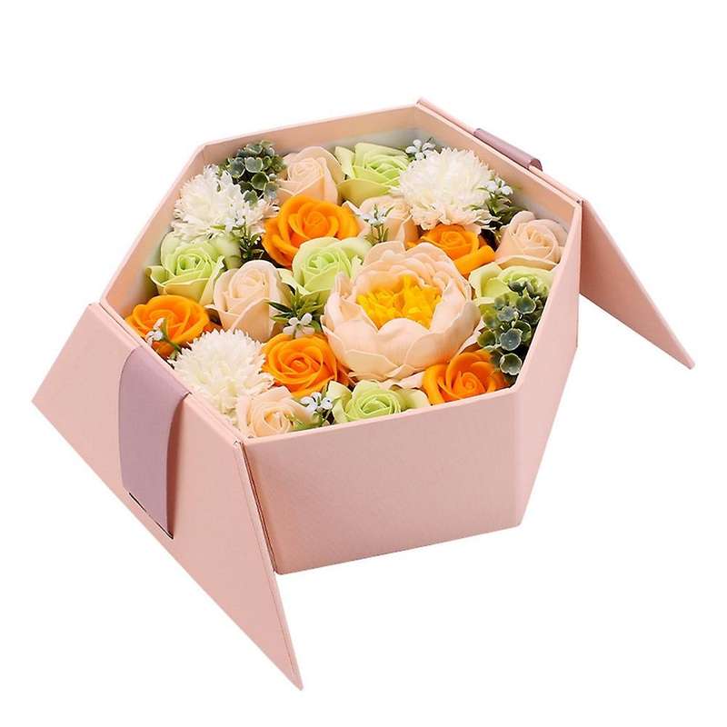 Artificial Flowers Flower Paper Box Soap Flower Packing Set Yellow