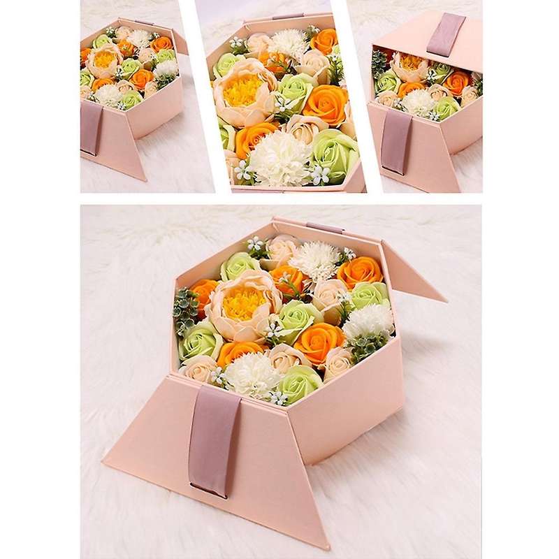 Artificial Flowers Flower Paper Box Soap Flower Packing Set Purple