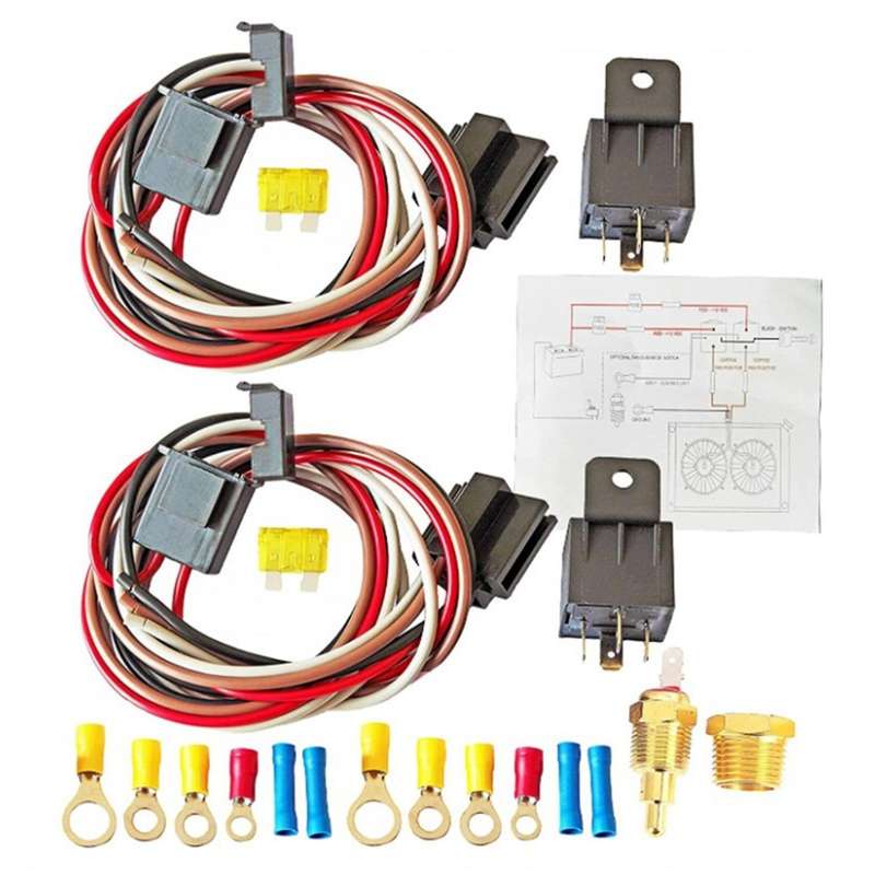 40 Amp Waterproof Relay Kit Dual Electric Fan Relay Kit Fan