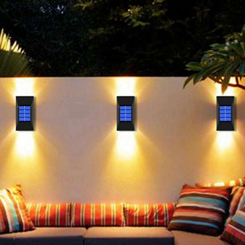 4pcs Outdoor Waterproof Wall Lamp Solar Street Light White Light