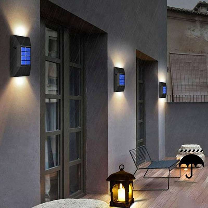 4pcs Outdoor Waterproof Wall Lamp Solar Street Light White Light