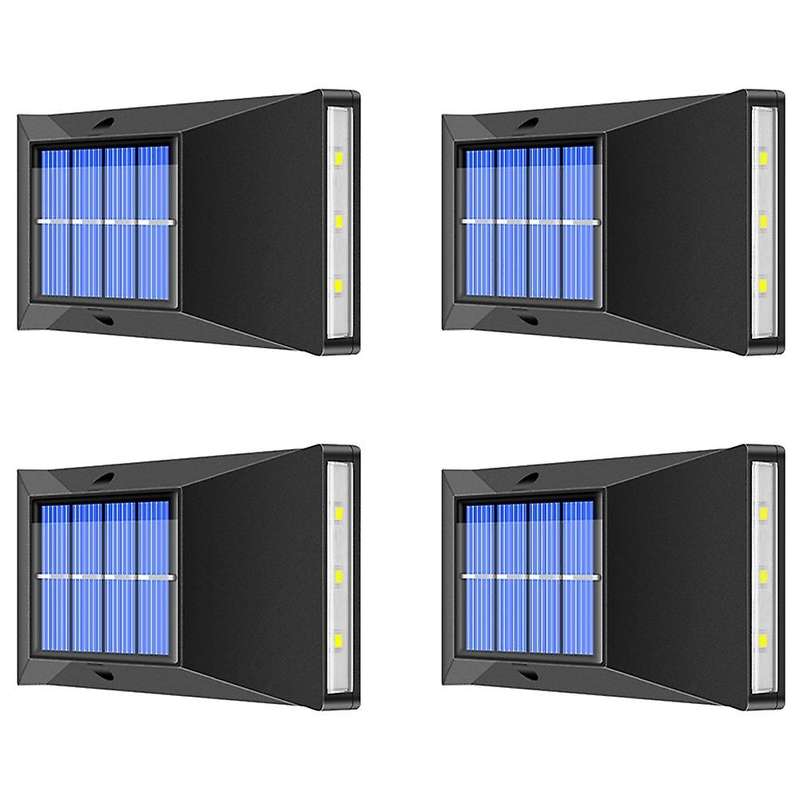 4pcs Outdoor Waterproof Wall Lamp Solar Street Light White Light