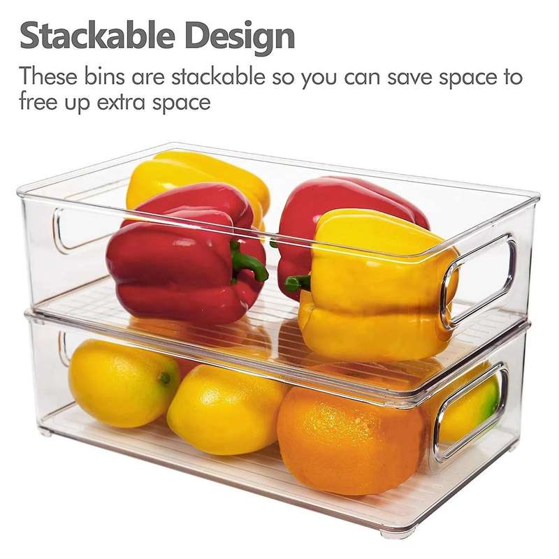 3pcs Refrigerator Organizer Bin Food Storage Container Stackable