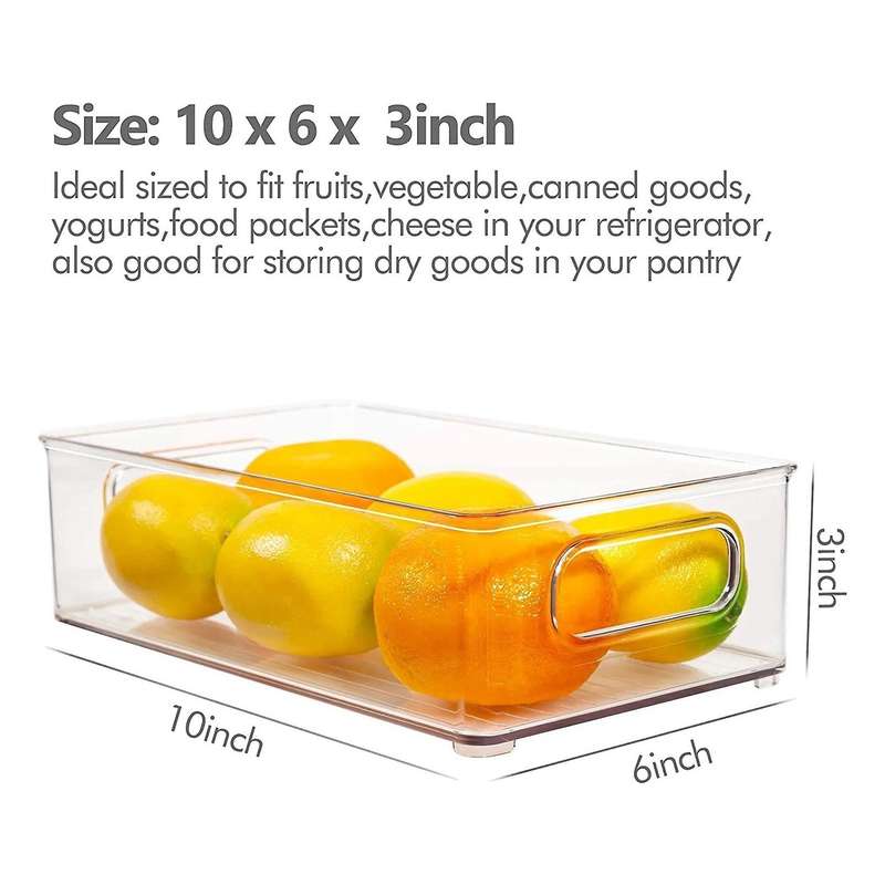 3pcs Refrigerator Organizer Bin Food Storage Container Stackable