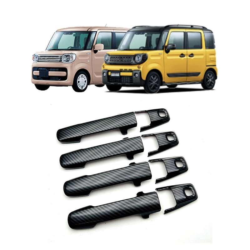 For Suzuki Spacia Gear Mk532 Car Carbon Fiber Door Handle Cover Trim