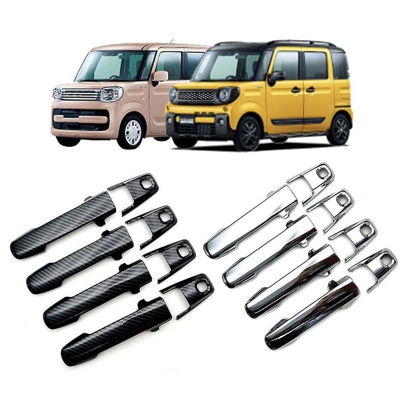For Suzuki Spacia Gear Mk532 Car Carbon Fiber Door Handle Cover Trim