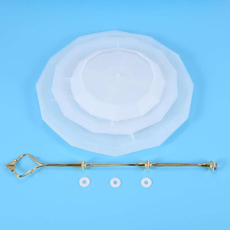 3 Tier Mold Cake Fruit Food Plate Stand Resin Casting Mold Art Craft