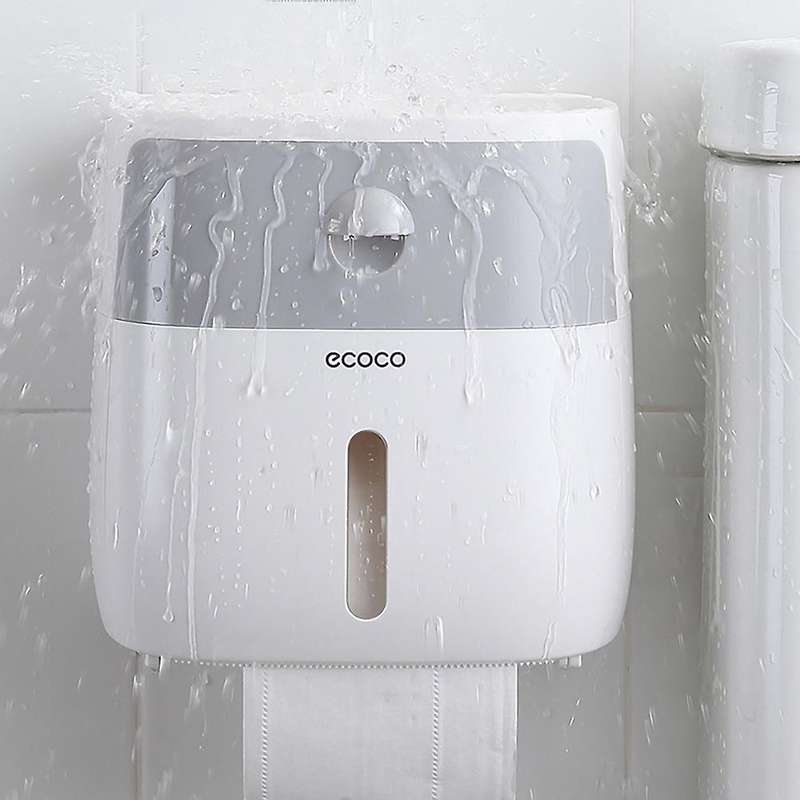 Ecoco Double Layer Toilet Paper Holder Storage Rack Tissue Box A