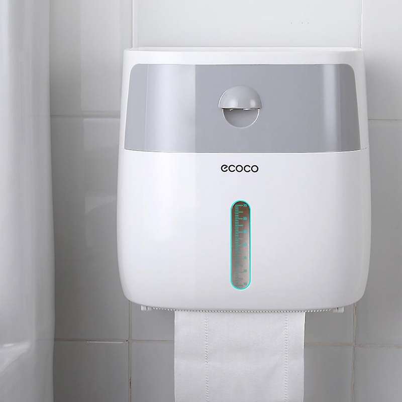 Ecoco Double Layer Toilet Paper Holder Storage Rack Tissue Box A