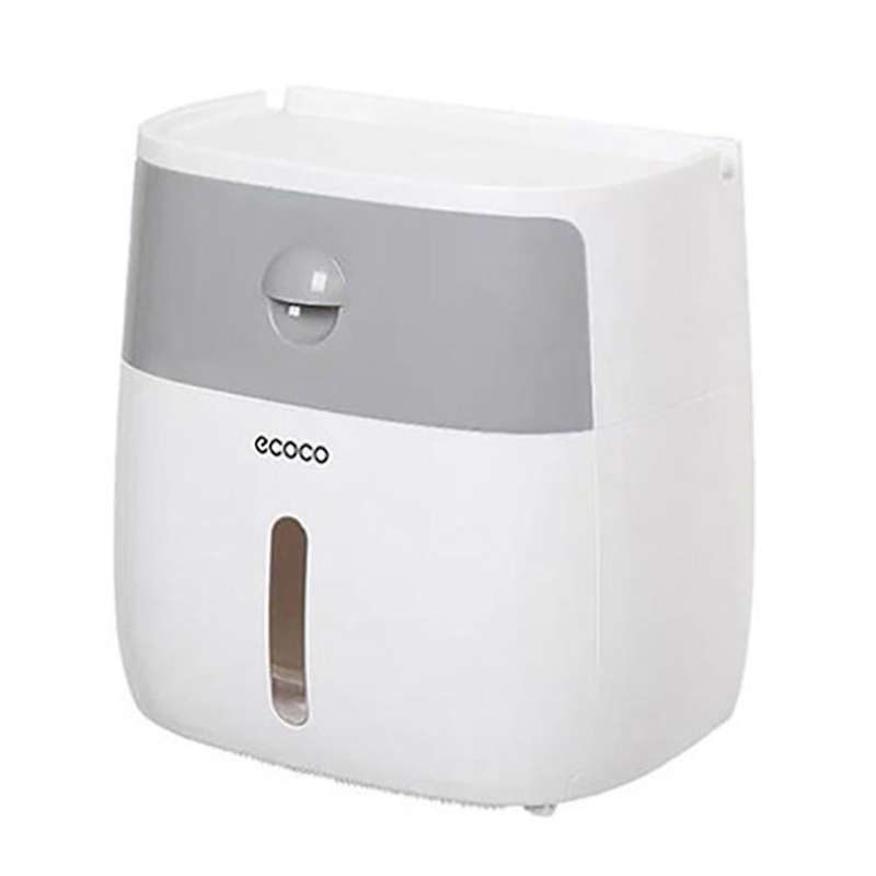 Ecoco Double Layer Toilet Paper Holder Storage Rack Tissue Box A