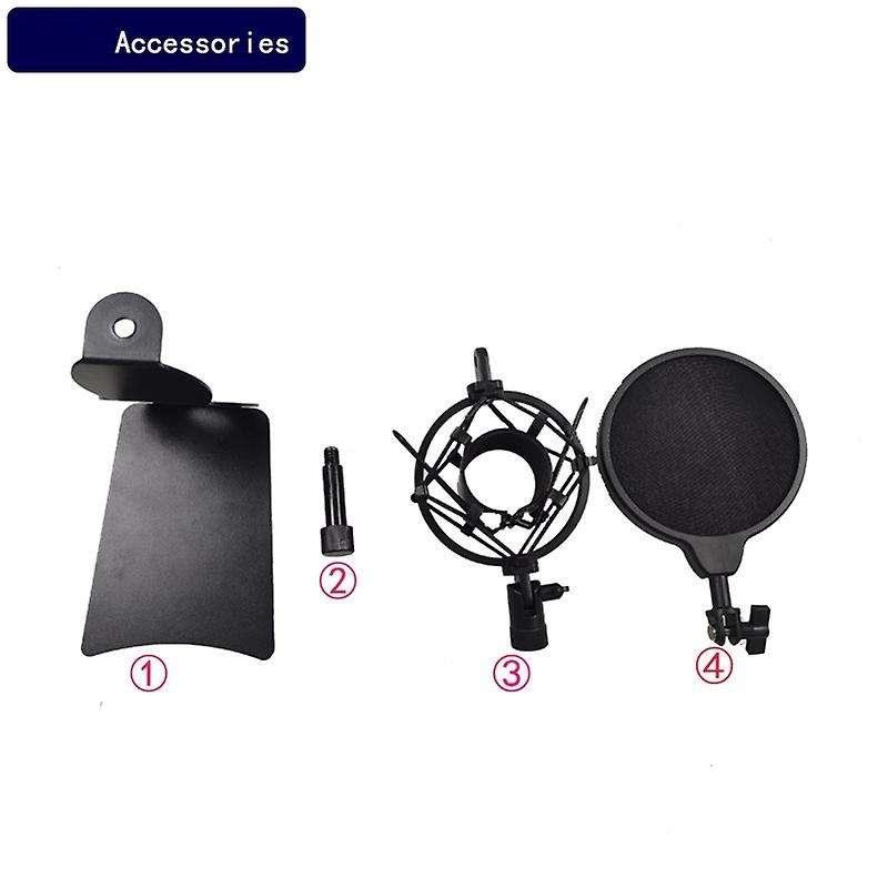 Microphone Holder with Windshield Shock Mount Non Slip Mic Bracket