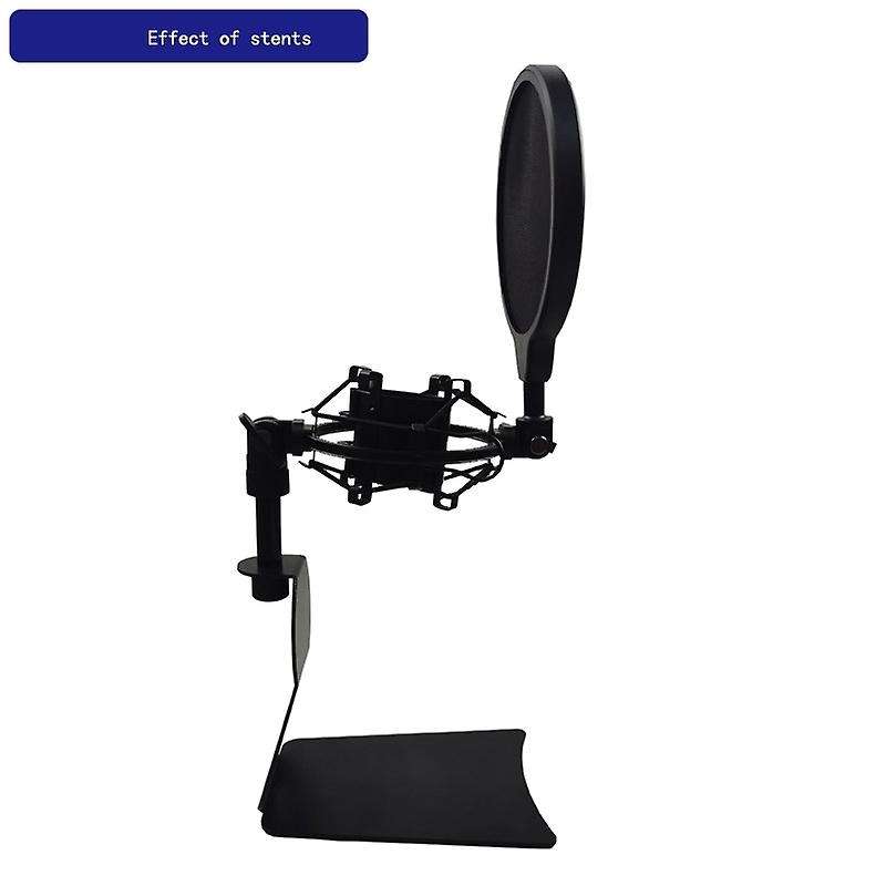 Microphone Holder with Windshield Shock Mount Non Slip Mic Bracket